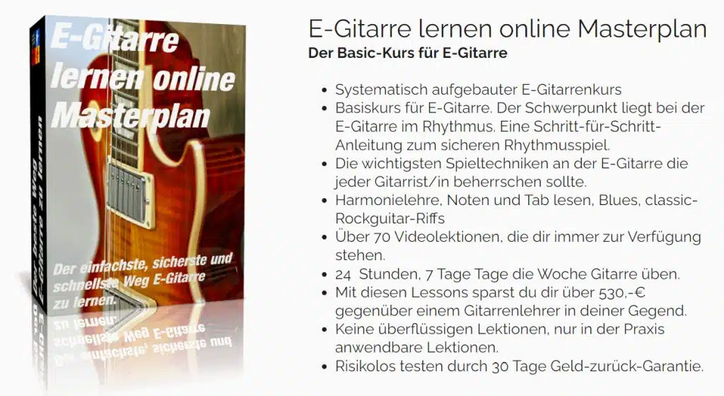 E-Gitarre lernen online Masterplan